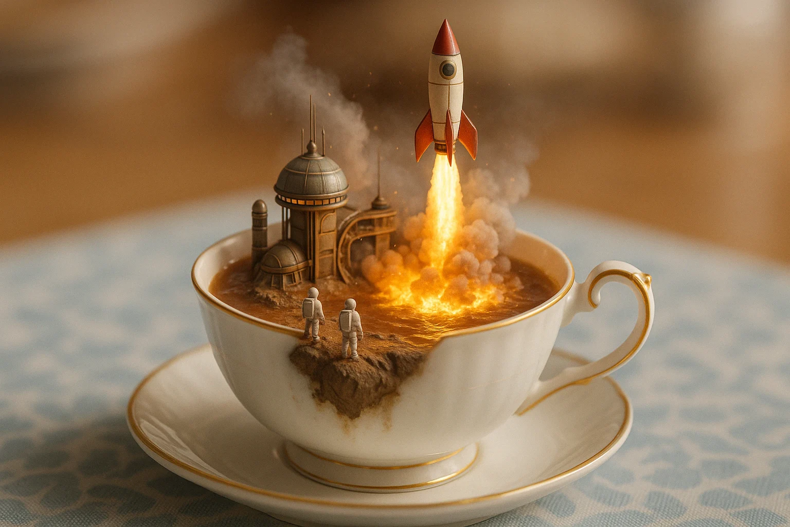 A storm in a teacup - Miniature worlds Ai Prompt by Phil Shaw - Prompt Engineer
