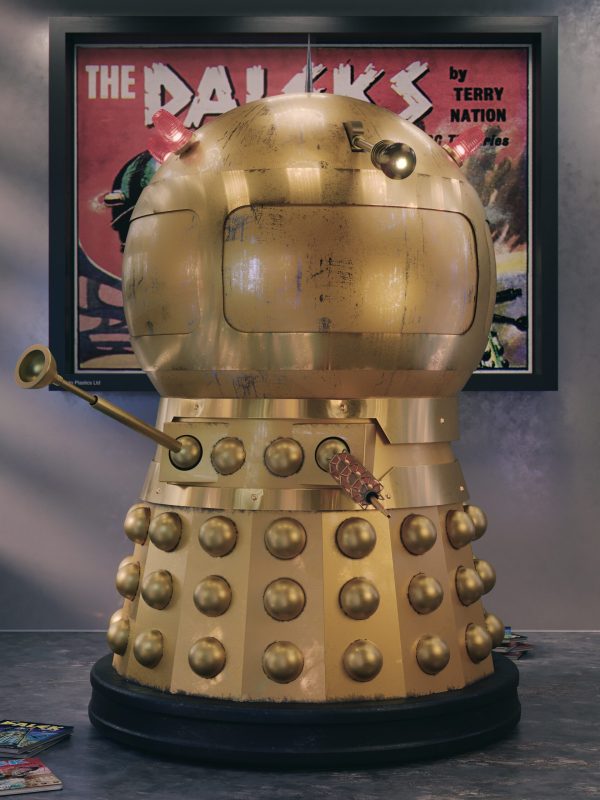 TV21 Gold Emperor Dalek - Doctor Who / Big Finish 3D Render by Phil Shaw